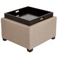 Christopher Knight Home Andrea Light Tan Fabric Tray Top Storage Ottoman