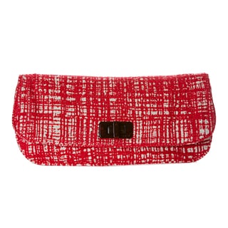 Prada Women\u0026#39;s Red and White Tweed Clutch with Leather Interior ...  