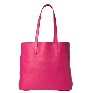 Prada Women's Fuchsia Textured Leather Tote Bag