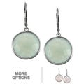 La Preciosa Sterling Silver Round Gemstone Drop Earrings
