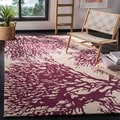 Handmade Bella Beige Wool and Viscose Rug (6' x 9')