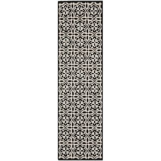 See Reviews Safavieh Four Seasons Stain Resistant Hand-hooked Black Rug (2' x 6')
