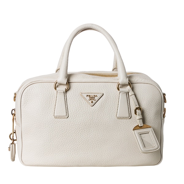 prada bags design - Prada Women\u0026#39;s \u0026#39;Vitello Daino\u0026#39; White Pebbled Leather Satchel Bag ...