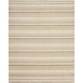 Hand-knotted Tibetan Stripes Natural Wool Rug (9' x 12')