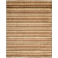 Hand-knotted Tibetan Stripes Rust Wool Rug (8' x 10')