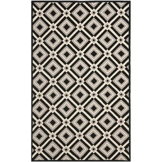 Great Prices Safavieh Four Seasons Stain-Resistant Hand-Hooked Diamond-Patterned Black Rug (3' 6" x 5' 6")