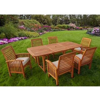 Wood 7-piece Patio Dining Set