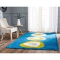 Deco Quad Blue Shag Rug (4' x 6')