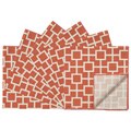 Rose Tree Coral and White Quadrille Napkins (Set of 6)