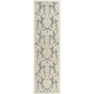 Graphic Illusions Sliver Damask Runner (2'3 x 8')