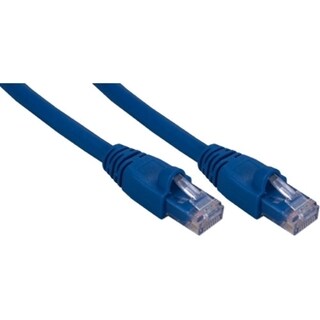 QVS 100ft CAT6A 10Gigabit Ethernet Blue Patch Cord