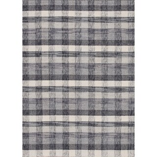 Hand-woven Carter Wool Beige/ Grey Rug (7'6 x 9'6)