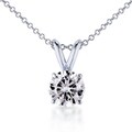 14k Gold Round Shape Moissanite Solitaire Necklace