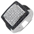 Malaika Sterling Silver 3/5ct TDW White and Black Diamond Ring (I-J, I3)