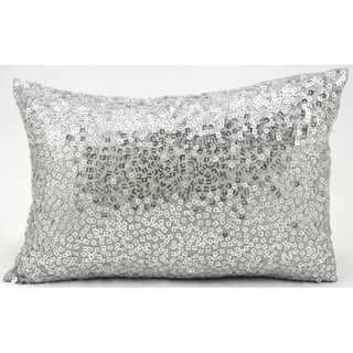 Luminescence Fully Beaded Grey Throw Pillow
