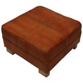 Rug Collective Casual Living Moroccan Rust Leather Ottoman