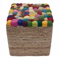 Handmade Casual Living Indian Multi Pebbles Pouf