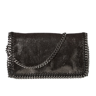 Stella McCartney Metallic Black Whipstitched Mini Crossbody Bag