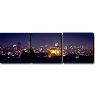 Buy Cheap 'Night of San Francisco' Canvas Art (Set of 3)