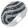 Malaika Sterling Silver 1 1/3ct TDW Blue and White Diamond Ring (I-J, I3)