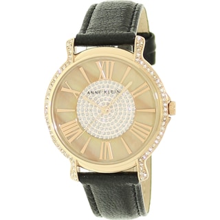 Anne Klein Women's Crystal-accented Mother of Pearl Dial Watch