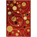 Paterson Collection Abstract Circles Red Area Rug (3'3 x 4'7)