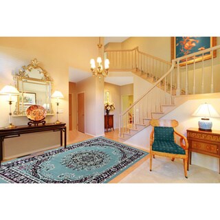 Paterson Collection Oriental Medallion Red Area Rug (4'9 x 7')