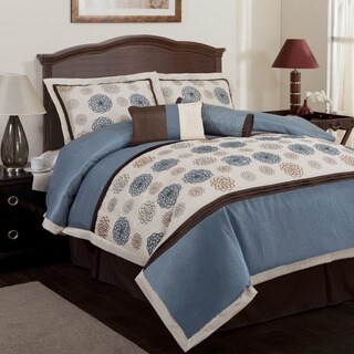 Lush Decor Tender Blossom Blue 6-piece Comforter Set