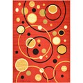 Paterson Collection Contemporary Abstract Circles Red Area Rug (7'9 x 9'10)