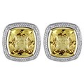 Miadora Silver and 14k Gold Citrine and 1ct TDW Diamond Earrings (G-H, I1-I2)