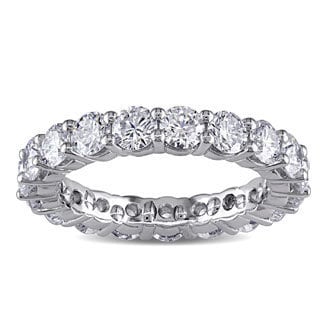Miadora Platinum 3ct TDW Diamond Eternity Ring (F, VVS)
