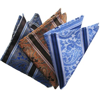 Dmitry Men's Silk Pocket Squares (Pack of 3)