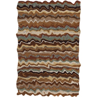 Hand-tufted Fayston Brown Novelty Wool Rug (8' x 11')