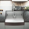 VIGO 30-inch Farmhouse Stainless Steel Kitchen Sink, Grid and Strainer