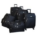 American Flyer South West Expandable 5-piece Black Spinner Luggage Set