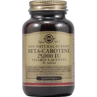 Click to Enlarge for Solgar 100% Natural Oceanic Beta-Carotene 25,000 IU (90 Softgels) Solgar 100% Natural Oceanic Beta-Carotene 25,000 IU (90 Softgels)-Image