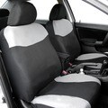 Full Set Grey Fabric Seat Covers Non-Split Solid Bench for Sedans, SUV