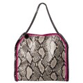 Stella McCartney 'Baby Bella' Grey Python Printed Tote with Pink Trim