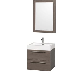Buy Cheap Wyndham Collection 'Amare' 24-inch Grey Oak/ White Acrylic Resin Sink Vanity Set
