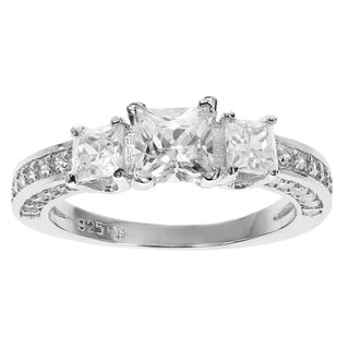Tressa Sterling Silver Cubic Zirconia Engagement-style Ring