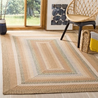 Hand-woven Country Living Reversible Tan Braided Rug (2'6 x 5')