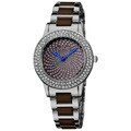 August Steiner Women's Crystal Glitz Ceramic Link Bracelet Watch