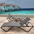 Breeze 3-piece Brown Wicker Chaise Lounge Outdoor Furniture Set