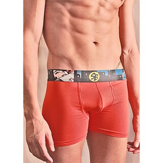 Rounderbum Men's 'Superbum' Cartoon Waistband Trunks