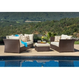 Oreanne 6-piece Sorrel Wicker Outdoor Furniture Set with Pillows