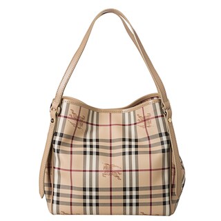 Burberry 'Canterbury' Small Beige Haymarket Check Tote Bag