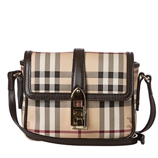Burberry 'Berkeley' Mini Beige Haymarket Crossbody Bag