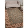 Hand-knotted Versailles Palace Vine Aqua Rug (7'6 x 9'6)