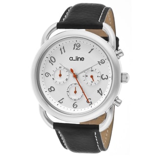 a_line Women's 'Maya' Black Genuine Leather Watch