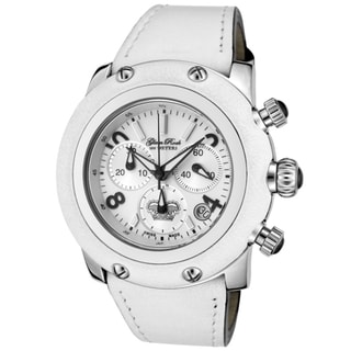 Glam Rock Women's 'Miami' White Genuine Calf Leather Watch